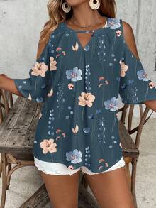 EMERY ROSE 大码休闲简约印花衬衫 - 彩色 - 查看 6