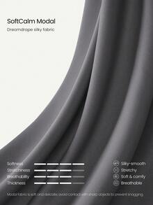 GLOWMODE 30" Regular SoftCalm Modal Silk Touch Wide Leg High Waist Lounge Pants With Side Pockets Daily Casual Spring Summer - Dark Grey - View 7