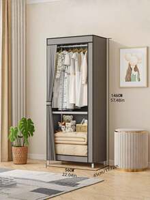Portable Wardrobe, Clothes Storage Cabinet, Large Capacity Simple Wardrobe, Bedroom Closet, Home Fabric Wardrobe For Rental House/Dorm Room, Clothes Storage, Sturdy & Durable Assembled Fabric Closet - Multicolor - View 16