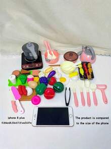 仿真厨房玩具套装，配有烹饪工具，非常适合男孩女孩角色扮演游戏 - 綠色 - 查看 5