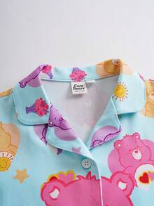 SHEIN X Care Bears 女童可爱卡通印花短袖休闲夏季睡衣 - 彩色 - 查看 6