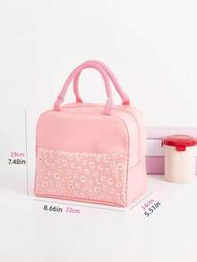 1 túi đựng cơm bento cầm tay, kiểu dáng thời trang mới, túi đựng cơm có ngăn bên hông, túi giữ nhiệt. - Nhiều màu - Xem 4