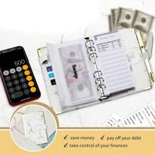 Bộ hồ sơ ngân sách A6, bao gồm 12 phong bì có khóa kéo, kẹp hồ sơ tiết kiệm tiền, sổ tổ chức quỹ, sổ tay thử thách tiết kiệm (kèm phong bì), nhật ký ngân sách, nhật ký lập kế hoạch ngân sách, nhật ký ngân sách kèm phong bì đựng tiền mặt, vật dụng cần thiết cho mùa tựu trường. - Nhiều màu - Xem 5