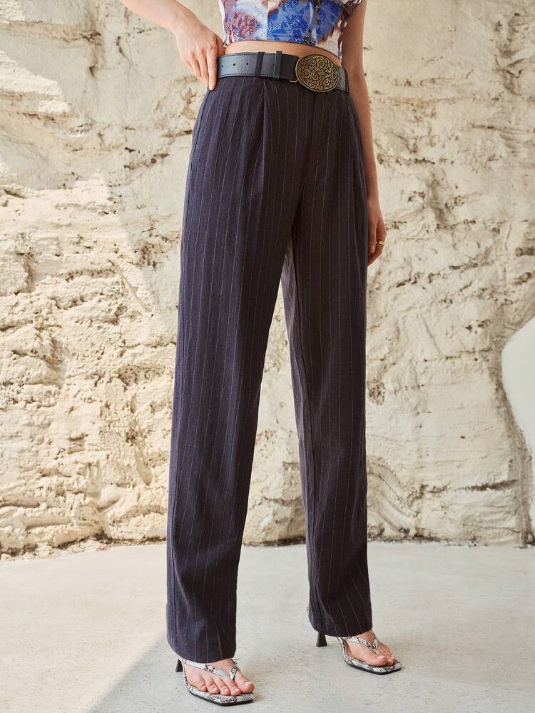 WOMEN'S LINEN FABRIC BELTED CARROT PANTS, SPRING/SUMMER