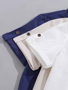 SHEIN Bộ 3 áo sơ mi cổ bẻ nhiều màu sắc dành cho bé trai, thích hợp mặc hàng ngày, đi làm, đi nghỉ mát, chất liệu tối giản, thoải mái. - Nhiều màu - Xem 3