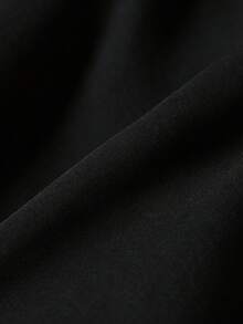 SHEIN 新款蓝色V领褶皱短袖女式衬衫，夏季款 - 黑色 - 查看 4