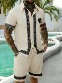 Manfinity RSRT Bộ áo sơ mi nam đồng bộ - Màu be - Xem 3