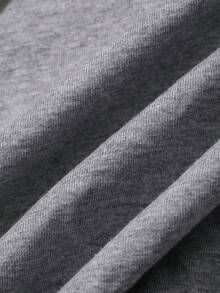 DAZY Casual Solid Color Short Sleeve T-Shirt, Versatile For Summer - Grey - View 7