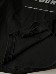 AXEPEAK Áo thun nam dệt kim tay dài dáng rộng, thường ngày, phong cách trẻ trung, in họa tiết Anh, phối màu, màu đen và xám, áo thun dài tay nam. - màu đen - Xem 4