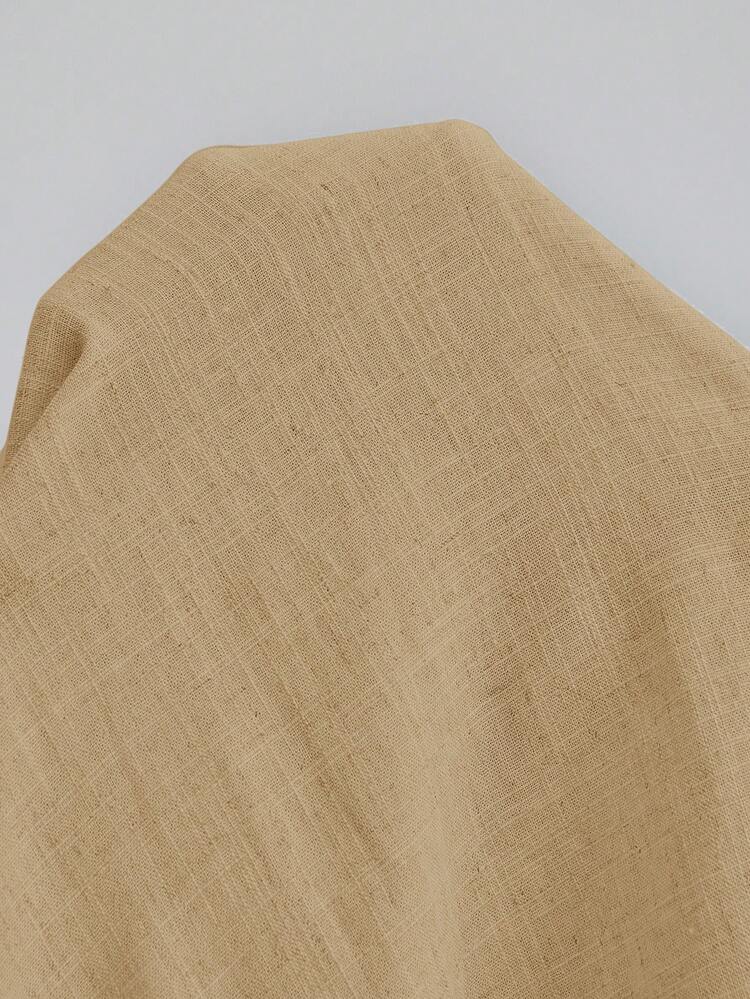 Women's Khaki Summer Asymmetric Hem Skirt,Classy Linen Fabric Contrast Trim,Modern Elegant Wedding Guest Outfit,French Luxury Vacation Holiday Wear