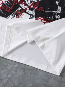 Coolqubz Bộ 2 món gồm áo thun cổ tròn in chữ và số cùng quần short cạp chun họa tiết ngôi sao dành cho nam thiếu niên, kiểu dáng rộng rãi, thoải mái cho mặc hàng ngày, đi làm, hoạt động ngoài trời, thể thao, đi học, phong cách đường phố, dự tiệc và chụp ảnh, phù hợp cho mùa thu, xuân và hè. - trắng - Xem 5