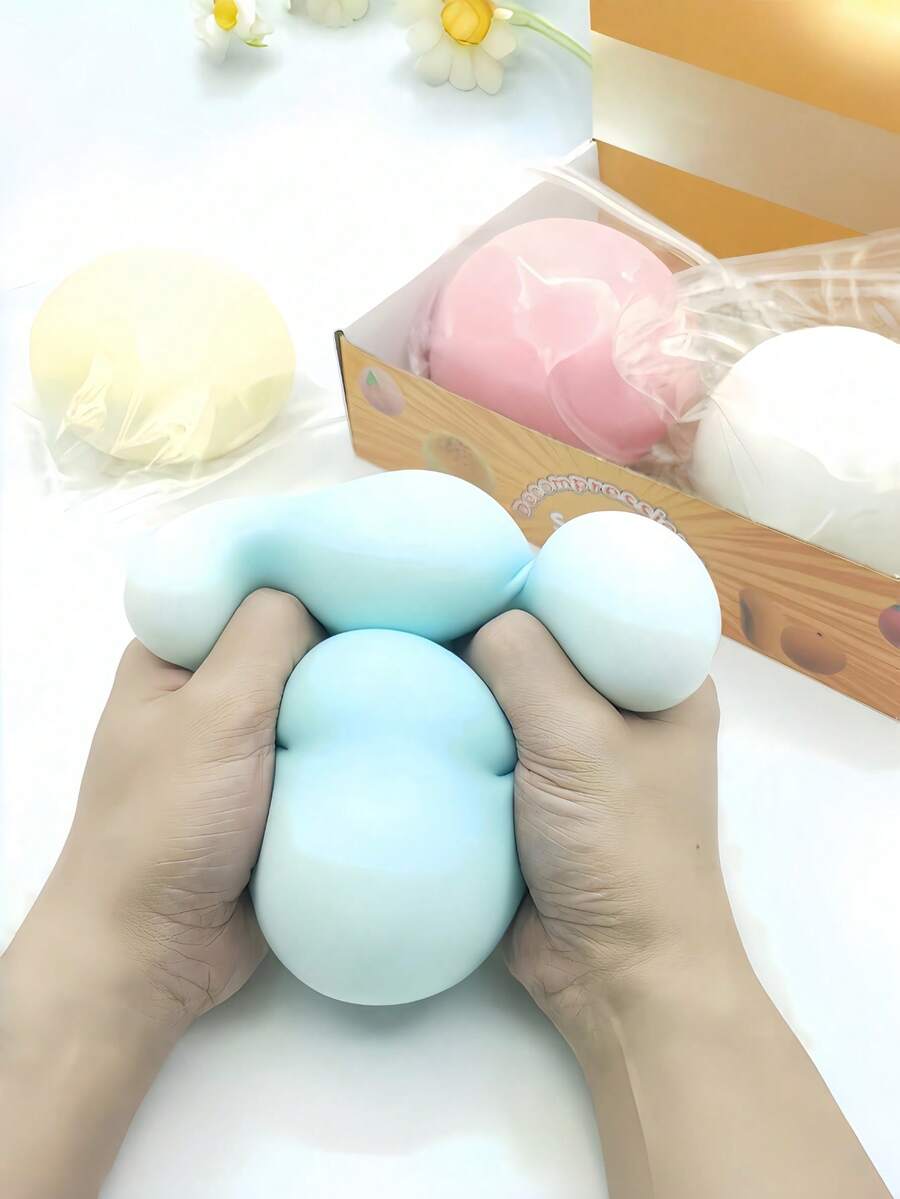 1个10厘米流体慢回弹泥浆感麻糬挤压玩具,缓解压力巨型球,生日圣诞礼物,桌面装饰,玩具,趣味小玩意 - 彩色 - 查看 1