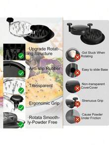 10英寸鸡肉撕碎器，鸡胸肉撕碎工具，透明盖熟肉撕碎器，符合人体工学设计，防滑，易于清洁，鸡肉撕碎器可旋转，鸡肉绞碎器。高效撕碎：这款肉类撕碎器可轻松将熟肉撕成嫩滑的肉块，非常适合制作墨西哥卷饼、三明治等美食。坚固耐用：这款撕碎器采用优质材料制成，适合厨房频繁使用。 - 黑色 - 查看 6