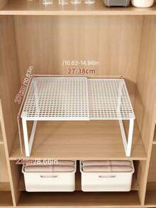 1pc Expandable Wardrobe Organizer, Adjustable & Extendable, Multi-Tier Storage Shelves, Pull-Out Shoe Rack, Bookshelf, Kitchen/Bathroom Storage, Space Saving, Available In 2 Sizes, Suitable For Closet, Dorm, Home, Teacher Gift, Women's Storage, Travel & Holiday, Fall/Halloween Decor - Multicolor - View 4
