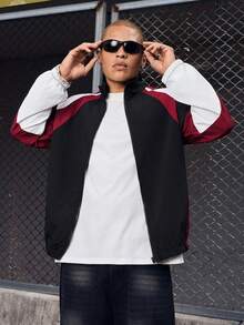 EVRINFINITE Men Rave Color Block Jacket Without Tee, Going Out Long Sleeve Color Block Lightweight Outdoor Windbreaker, For Friends, Husband, Boyfriend Gifts, Fall - Multicolor - View 6