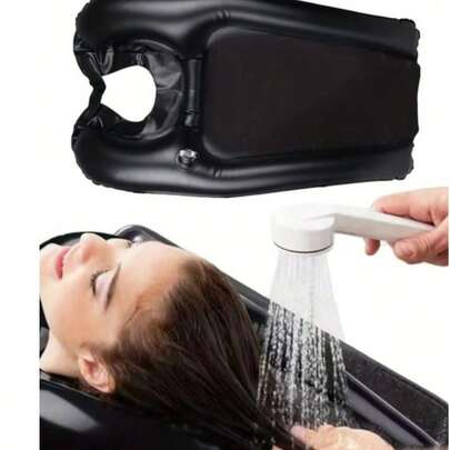 1 Chậu gội đầu bơm hơi di động, nhẹ, dễ vệ sinh, có thể gấp gọn, thích hợp cho người già, người khuyết tật, phụ nữ mang thai, người bị thương, người nằm liệt giường, chăm sóc tại nhà, gội đầu hàng ngày, phụ kiện phòng tắm tiện lợi, đồ dùng thiết yếu khi đi du lịch, đồ dùng điều dưỡng, hỗ trợ thoải mái.