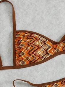 Swim Vcay Bộ bikini dây mảnh dệt kim jacquard cạp cao, kiểu dáng trái tim, thích hợp cho lễ hội âm nhạc bãi biển mùa xuân/hè dành cho nữ. - Nhiều màu - Xem 5
