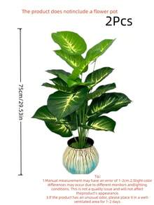 2/1 Piece 12/18/24 Leaves Artificial Tropical Hibiscus Tree, Realistic Touch, Fake Greenery, Suitable For Home, Garden, Office, Balcony Decor, Thanksgiving Decor, Home Decor, Hotel Decor, Window Display, Artificial Plants, Valentine's Day Gift - Green - View 16