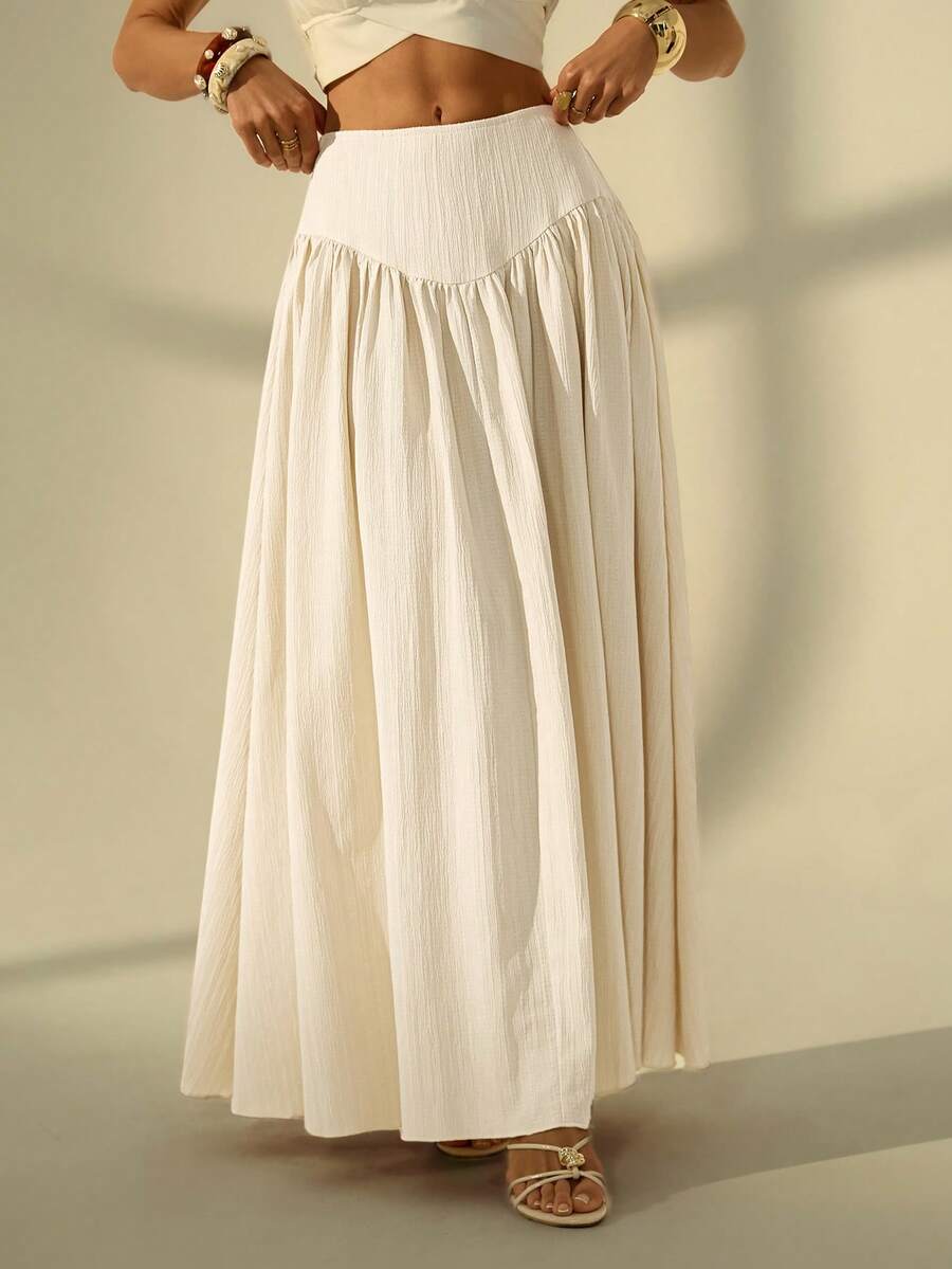 SHEIN Tall Falda plisada de unicolor casual para mujer, verano