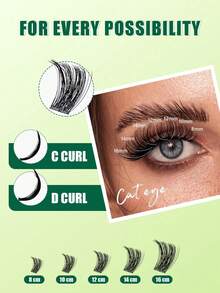 Miss Wink 120 Pezzi ciglie Finte Soffici e Sfrangiate, Estensioni ciglie Fai-da-Te con Curvatura D da 0,07 mm, Vassoio Misto da 8-16 mm per Trucco Occhi Naturale Effetto Occhio di Gatto, Regalo per Donne - D - Visualizzare 4
