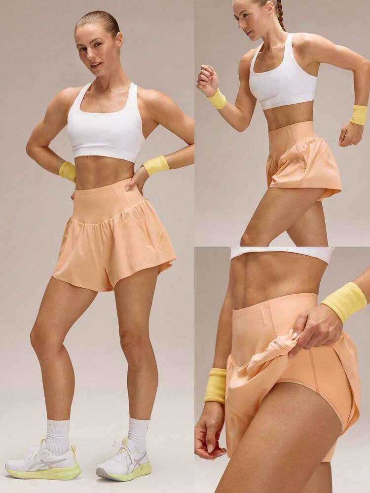 4" VitalSwift Chase Every Mile High-Rise Anti-Roll Tummy Control Lightweight Quick-Dry Odor Control Built-In Briefs Running Shorts Training Tennis Jogging Running Workout Gym Wear