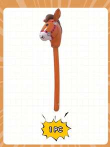 95cm Inflatable Horse Head Stick 4 Packs, PVC Brown/Black/White/Pink, Party & Stage Performance Props, Halloween Christmas Gifts, Outdoor Team Games - Multicolor - View 13