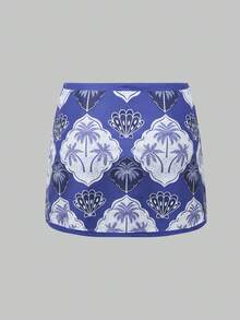 Swim Oasis 2026新款复古印花棕榈树图案女士度假沙滩椰树印花泳装套装，优雅休闲沙滩假日装扮，音乐节装扮，度假装扮，海边约会装扮，假日装扮，性感，优雅，休闲装扮，沙滩派对装扮，泳池派对装扮，女士沙滩装扮，女士度假套装，女士夏季装扮，女士夏季泳装套装 - 彩色 - 查看 9