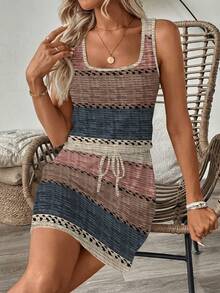 SHEIN LUNE Women's Casual Printed Short Dress, Suitable For Spring And Summer,Summer Dresses For Women - Multicolor - View 4