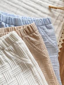 SHEIN Vintaside Kids Set de 3 pantalones cortos casuales para bebé/niño pequeño - Multicolor - Ver 5