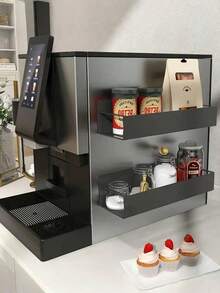 1/2 Pcs Magnetic Spice Rack Organizer, Suitable For Refrigerator And Oven, Black Fridge Storage Rack - Multicolor - View 5