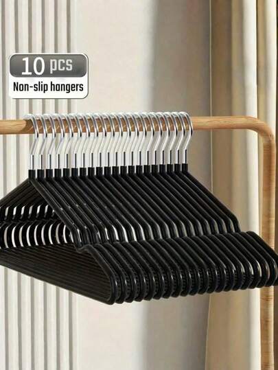 10/20'li Paket Kalınlaştırılmış Daldırma Kaplamalı Askılar, Kaymaz ve İz Bırakmayan Plastik Askılar, Yetişkinler İçin Sağlam Giysi Düzenleyici, Montlar, Ev Dolap Saklama Çözümleri