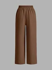 SHEIN Tall CURVE 3条装加大码女式纯色系带阔腿宽松休闲裤 - 彩色 - 查看 6