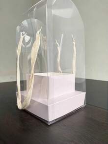 1pc Potted Plant Gift Box, Floral Packaging Container For Flower Shop Coffee Shop Decor, Butterfly Orchid Hydrangea Fresh Dried Flower Holder - one size fits all - View 3