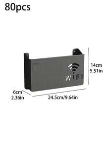 80 Storage Boxes For Wi-Fi Routers With Wall-Mounted Racks - Black - View 2