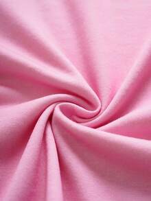 SHEIN X Care Bears Áo thun tay cánh hoa in hình gấu hoạt hình, kiểu dáng thường ngày cho bé gái, thích hợp mặc mùa hè. - Hồng - Xem 6