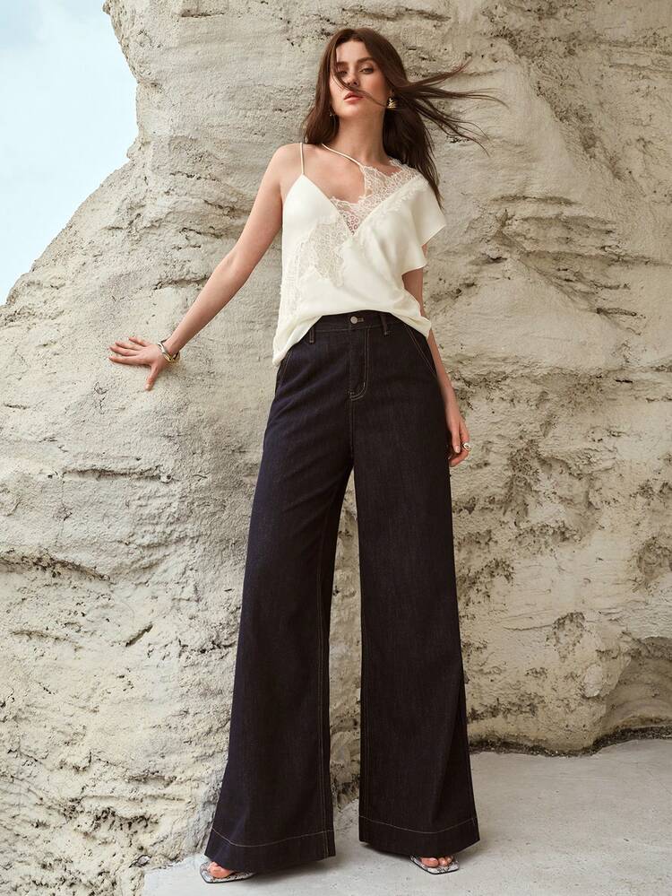 WOMEN'S ASYMMETRIC SHOULDER LACE TOP, SPRING/SUMMER