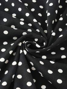 Franclia 女士春夏新款波点修身休闲吊带背心，适合外出、通勤、度假、聚会、下午茶等场合 - 黑與白 - 查看 6