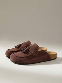 Solecia Ladies Tassel Design Daily Travel Casual Half Slippers - Chocolate Brown - View 2