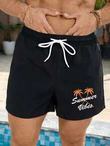 Palasendo 男士休闲椰树印花沙滩短裤 - 彩色 - 查看 3