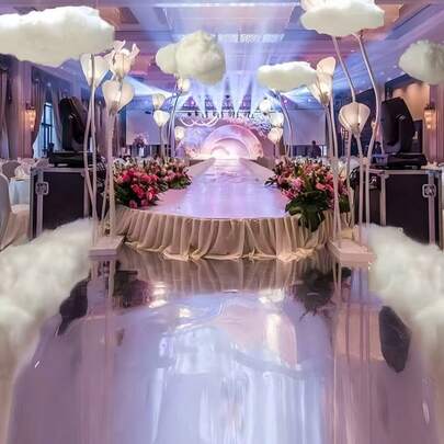 1 chiếc trang trí treo tường hình đám mây màu trắng, thanh lịch, dễ thương, tối giản, làm từ polyester, thích hợp cho tiệc cưới, Giáng sinh, trang trí nhà cửa. Phụ kiện trang trí tiệc cưới thiết yếu.