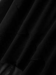 GlowEve CURVE Chân váy midi dáng rộng thanh lịch bằng chiffon với nơ thắt eo - Chân váy dài màu đen mùa hè dành cho nữ, chân váy đen vạt trước ngắn vạt sau dài, chân váy nơ đen, chân váy xếp tầng, chân váy thanh lịch. - màu đen - Xem 4