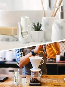 1 Disposable Cup Dispenser Holder For Plastic Paper Coffee Cup Vanity Bathroom Kitchen Countertop Storage Must Have Accessory - multicolor - View 8