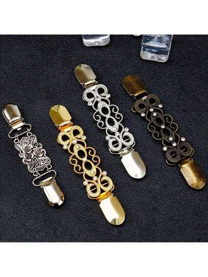 4pcs Vintage Cardigan Clips Clothes Anti-Slip Clips Fashion Sweater Collar Clips Shawl Clips Shirt Clips Dress Strap Clips Women's Clothing Accessories