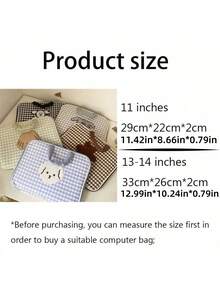 Checkerboard Check Cute Cartoon Laptop Storage Bag Waterproof Shockproof Lightweight Portable Travel Office School Notebook Carrying Case Inner Sleeve For 11 13 Inch - multicolor - View 4