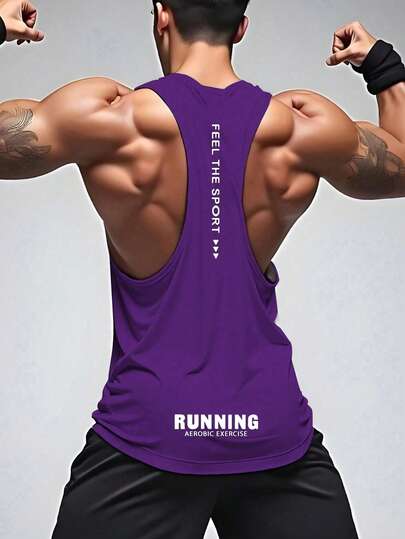 GymBeat Áo ba lỗ thể thao nam in chữ