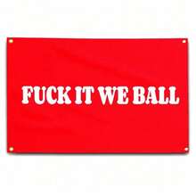 1 件粉色 F-Uck It We Ball 旗帜 3x5 英尺趣味男人洞穴墙适用于青少年女孩室内室外卧室和大学宿舍墙壁装饰挂毯礼物 - 彩色 - 查看 22