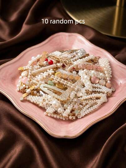 Joivida 10 Pcs/Set Exquisite Pearl Decorative Hair Clips , Suitable For Women. It Features Retro Crystal Elements And Is A Hairstyle Accessory For Weddings And Parties. It Is A Practical Daily Gift For Friends. It Can Also Be A Party Gift Or A Valentine's Day Gift.Spring To Summer