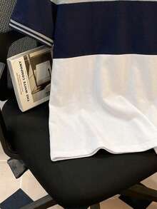 Manfinity Hypemode Polo à manches courtes avec bloc de couleurs pour hommes grande taille, chemise polo de sortie décontractée pour hommes - Multicolore - Voir 3