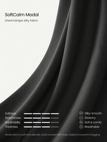 GLOWMODE 30" Regular SoftCalm Modal Silk Touch Wide Leg High Waist Lounge Pants With Side Pockets Daily Casual Spring Summer - Black - View 6