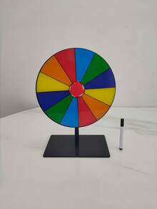 1PC Desktop Spinning Prize Wheel Rotating Lottery Game Wheel With Heavy Duty Base Dry Erase Surface Markers Included Party Game Accessory For Carnival Bar Pub Raffle Event Lucky Spin Roulette - multicolor - View 13